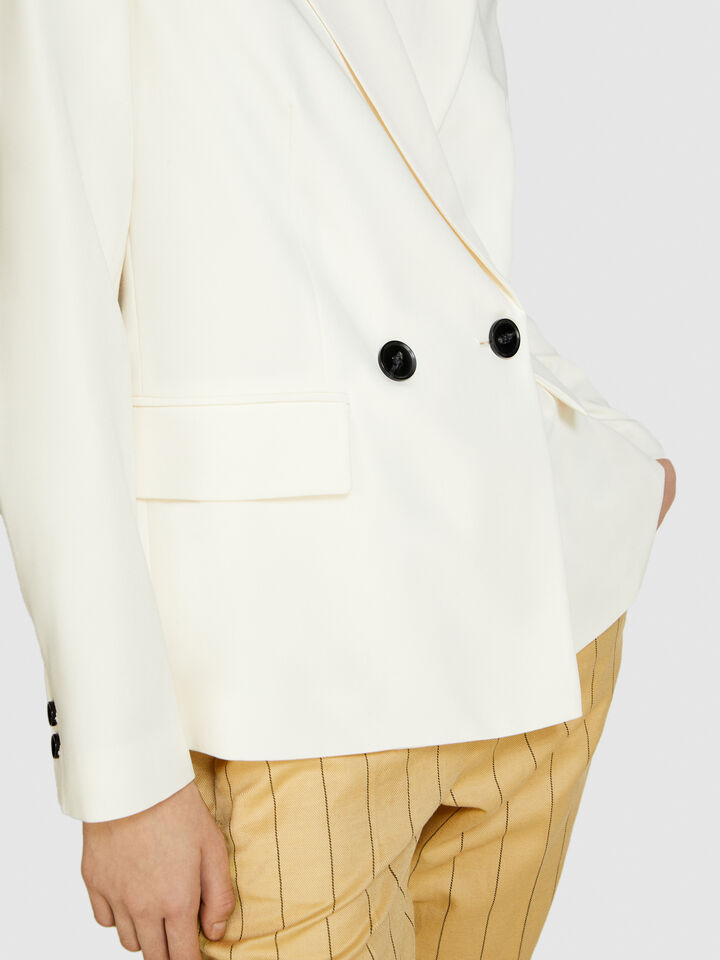 Double-breasted slim fit blazer - women's blazers - Creamy White | Sisley image number 5